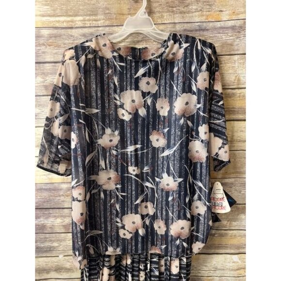 Vintage 1980s Two Piece Dress Floral‎ Stripe Pattern Size 22W MCS Ltd - Picture 3 of 7